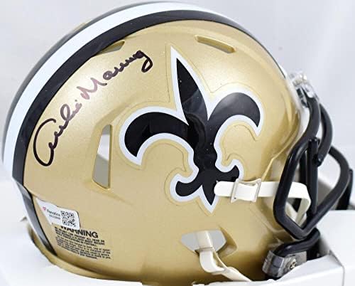 Archie Manning Aláírt New Orleans Saints 76-99 Sebesség Mini Sisak-Fanatikusok *Fekete - Dedikált NFL Mini Sisak