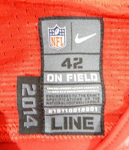 2014-ben a San Francisco 49ers Jimmie Ward 25 Játék Kiadott Piros Mez 42 DP35628 - Aláíratlan NFL Játék Használt Mezek