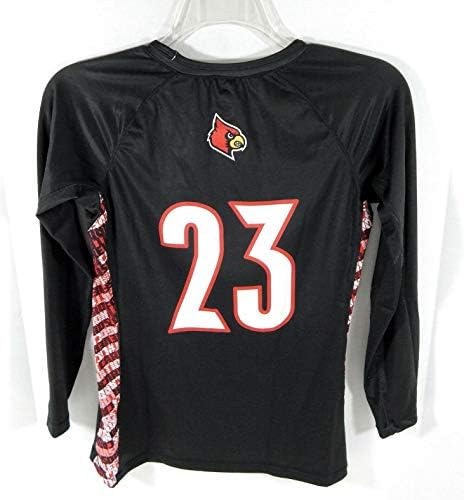 Női Uni a Louisville Cardinals 23 Játék Használt LS Fekete Jersey Lacrosse L 3663 - Meccs Használt