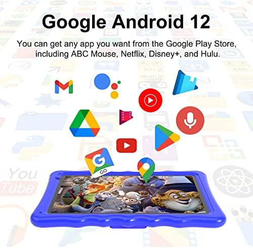 BYYBUO Gyerekek Tablet, 10.1 hüvelykes Android 12 Tabletta Gyerekek, 2 GB RAM, 32 GB ROM 6000mAh Akkumulátor, Kisgyermek Tabletta, Bluetooth,