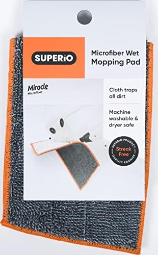 Superio Mikroszálas Mop Csere Fejét, 16 col, Nedves Mop Pad kis Csoda Mop Portörlés, illetve Spray Mop, rögzíthető Tépőzáras