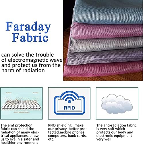 CRADZZA Anti Sugárzás Szövet EMI RFID EMF Védelem Anyag Ezüst Szál Vezető Faraday Ruhával RF/HA Blokkoló/Árnyékolás (Szín : Rózsaszín,
