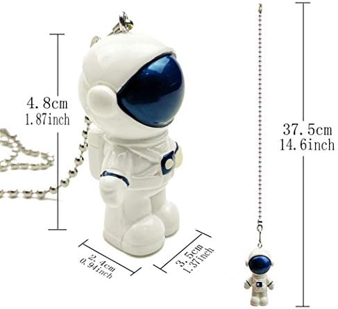 Hyamass 12 centis Mini Kék Űrhajós Charm Medál Mennyezeti Ventilátor Danglers Rajongó Húzza Lánc Extender Golyós Lánc Csatlakozó