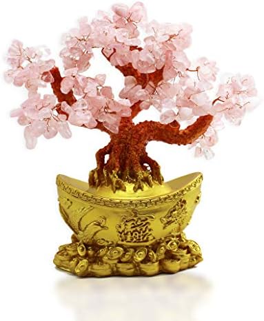 KT Feng Shui 10.5 Rózsaszín Kristály Kő Pénz Fa Szerencsés, Otthon Dekoráció Gazdagság, Áldás, Ajándék