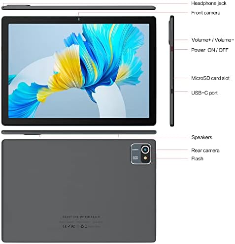 Hordozható Ultra-Slim Tablet Bluetooth Billentyűzet a Tablet 10 Hüvelykes Android 10 Quad-Core 32GB 6000mAh Akkumulátor HD Érintőképernyő