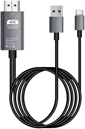 FWKNB USB-C-HDMI Kábel Adapter,HDMI USB C Típusú Kábel 6.6 ft 4K Kijelző, a Töltés MacBook Pro/iPad Pro/Chromebook/Laptop/Telefonok,