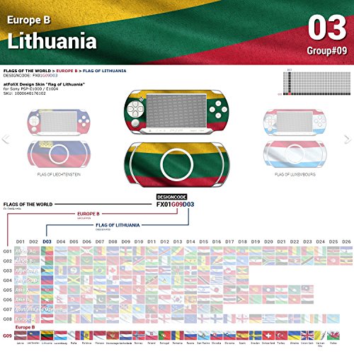 Sony PSP-E1000 / E1004 Design Bőr zászló Litvánia Matrica a PSP-E1000 / E1004