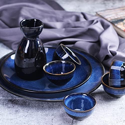 Luxshiny Evőeszközökkel Beállítja Szájfény Szett Tea Bögre Készlet Kerámia Érdekében Üveg, Japán Szaké Fű Kék Érdekében Üveg Saki Üveg Haza