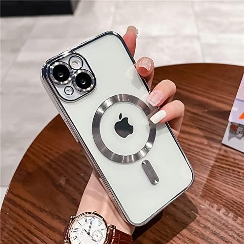 ZIYE Mágneses tok iPhone 14 Plus-Ügyben [Kompatibilis MagSafe] Kamera Lencséjét Védő Borítás Luxus Fedezni a Nők a Férfiak