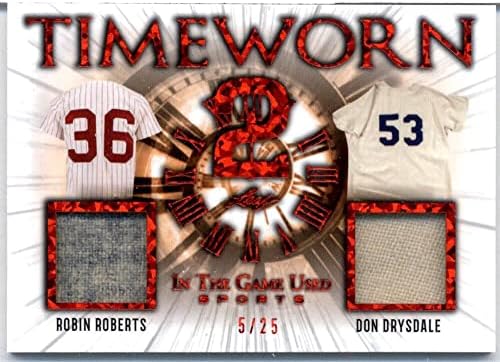 2022 Levél A Játékban Használt TW-20 Robin Roberts Ne Drysdale Játék Használt Jersey 5/25 Baseball Trading Card Philadelphia