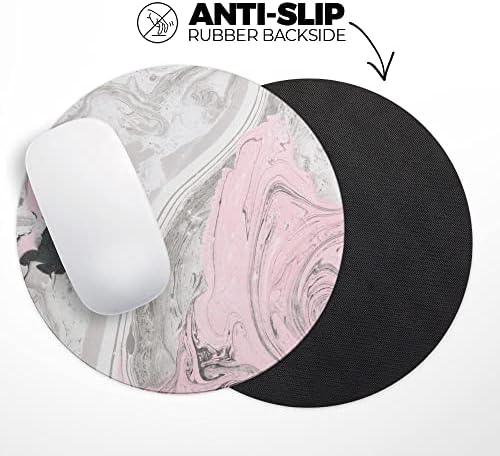 Design Skinz Mixtured Rózsaszín-Szürke Mintás Márvány Vízálló Gumi Hab Támogatta Anti-Slip Egér Pad Otthoni Munka vagy Játék