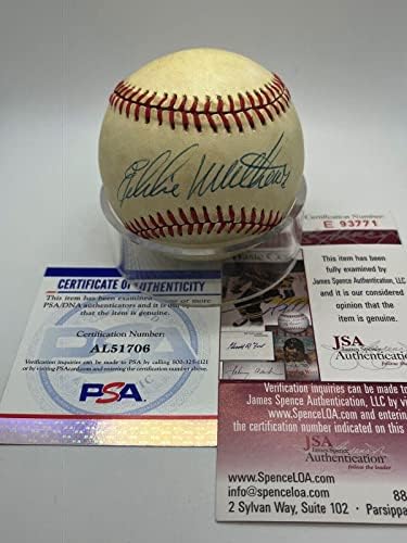 Eddie Mathews Milwaukee Bátrabbak Aláírt Autogramot Hivatalos MLB Baseball PSA DNS - *6 - Dedikált Baseball