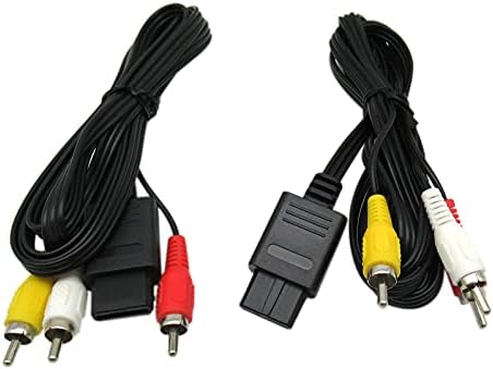 2 Csomag AC Adapter Tápegység & AV Kábel Tápkábel Illeszkedik a Nintendo 64 N64 AV