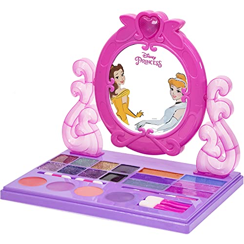 Townley Lány Disney Hercegnő Kozmetikai Hiúság Kompakt Smink Szett Fény & Beépített Zenét Tartalmaz, Szájfény, Shimmer & Kefék a Gyerekek,