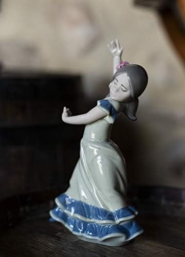 LLADRÓ Lolita Flamenco Táncos Lány Figura. Kék. Porcelán Flamenco Ábra.