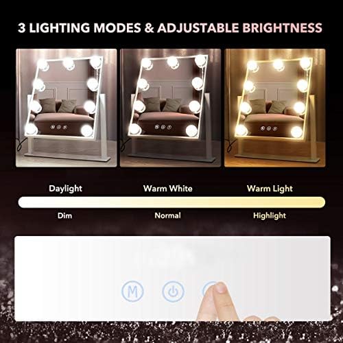 Hansong Hiúság Tükör Fényekkel Kivilágított Hiúság Tükör, 9 LED Izzók Segítségével Csatlakoztassa a Fény Smink Tükör Világítás 360 Forgatás