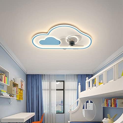 CCTUNG Északi Creative Cloud Gyermek Mennyezeti Ventilátor, Lámpák 42W Szabályozható, Zárt, Alacsony Profil, Mennyezeti Ventilátor,