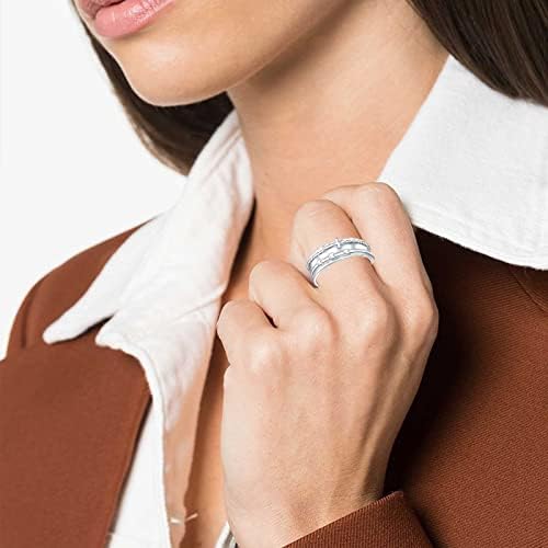 $37 Gyűrű Női Gyűrűk, Egyszerű Személyiség Turnable Gyűrűk, jegygyűrűk, Alufelni Gyűrűk Minimális Gyűrű (Ezüst, B)