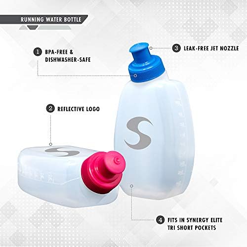 Szinergia Újrafelhasználható Kézi Hidratálás Víz Palackok (6oz/9oz 4-Pack, Rózsaszín)