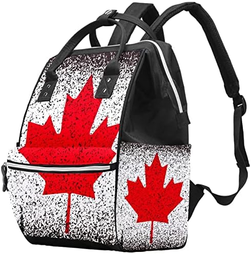 Kanadai Zászló Piros Maple Leaf Pelenkázó Hátizsák Baba Pelenka Változó Táskák Multi Funkciós Nagy Kapacitású Utazás Táska