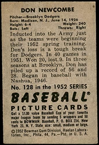 1952 Bowman 128 Ne Newcombe Brooklyn Dodgers (Baseball Kártya) VG Dodgers