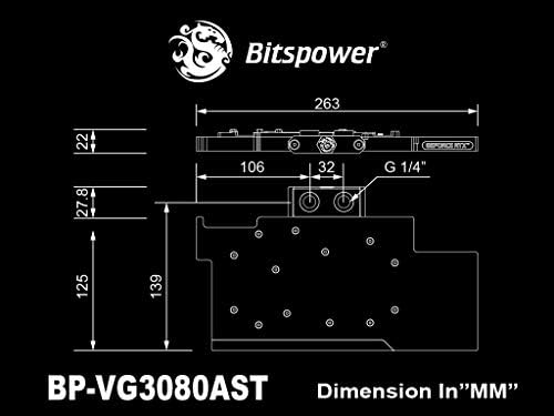 Bitspower Klasszikus VGA Víz Blokk az ASUS ROG Strix GeForce RTX 3080