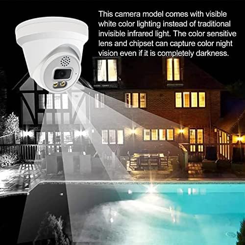 5 MEGAPIXELES Színes éjjellátó Torony Dome IP Kamera Látható Fehér LED-es Lámpák, 2.8 mm, Beépített Mikrofon, Plug and Play Kompatibilis Hikvision