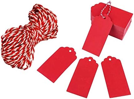 Ajándék Kategória a String-Ajándékokat Kraft Papír Piros 100 db Karácsonyi Ajándék Téglalap alakú Lógni Címkék Címkék 7 X 4 cm,