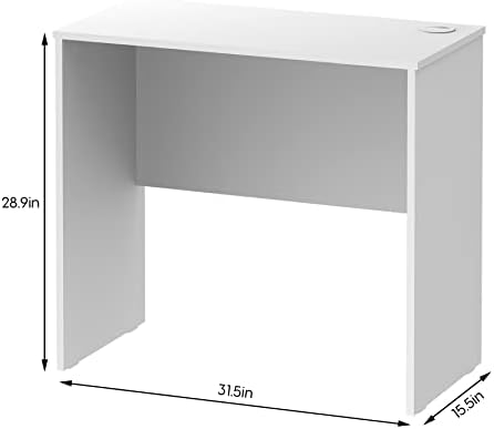 Fineboard, Fehér Made in USA 31.5 Inch Otthoni Irodai asztali Számítógép, íróasztal, 31 Inch