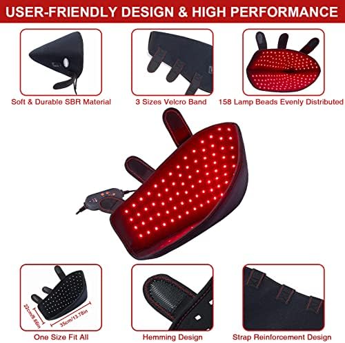 CAMECO Piros & Infravörös Fény Terápia Láb, 660nm & 850nm LED Vörös Fény Terápia Cipő Készülék Impulzus Üzemmód Időzítő & Hőmérséklet