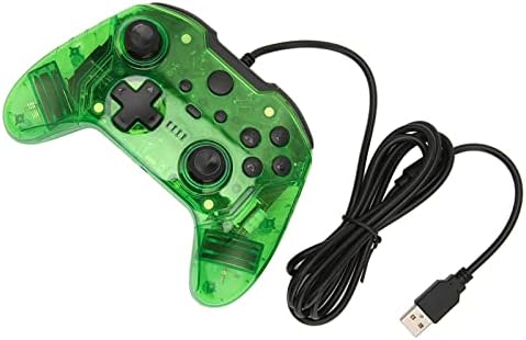 Vezetékes Vezérlő Xbox, Játékvezérlő Gamepad Kettős Vibráció Turbo, Átlátszó borító Gamepad Joystick PC, Xbox(Zöld)