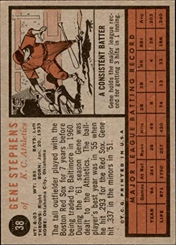 1962 Topps 38 Gén István Kansas City Atlétika (Baseball Kártya) EX/MT Atlétika