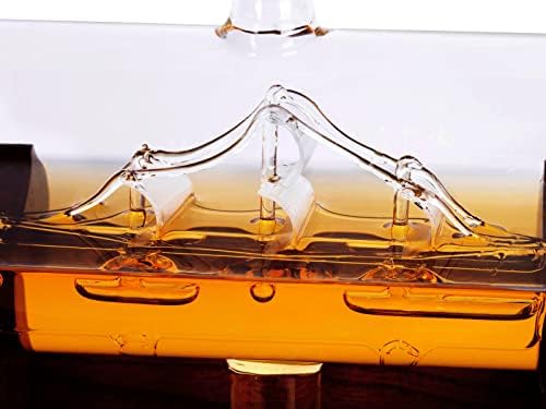 Whiskys Üveget, 2 Globe Szemüveg, Glolaurge 1250ml Hajó Whiskys Üveget Meghatározott Férfiaknak, Születésnapi Ajándék, Évfordulós Neki Férje