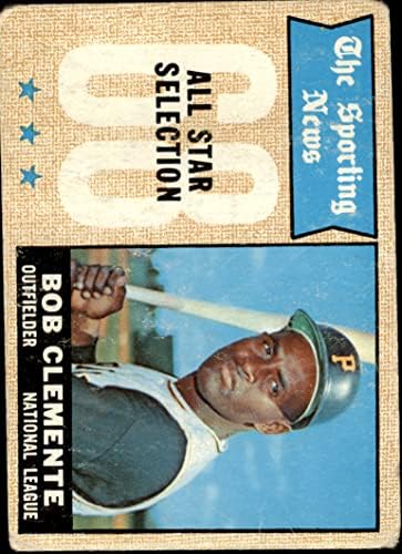 1968 Topps 374 All-Star Roberto Clemente Pittsburgh Pirates (Baseball Kártya) FAIR Kalózok