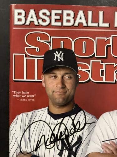Derek Jeter Aláírt Sports Illustrated Magazin Johnny Damon Autogramot HOF 2020 - Dedikált MLB Magazinok