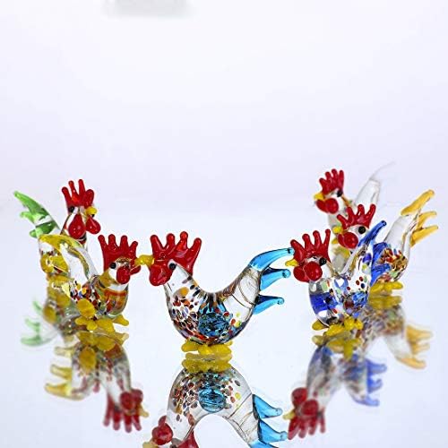 Crystalsuncatcher Kézzel Készített Mini Kakas Művészeti Üveg Robbant Állat Figura(Kakas)