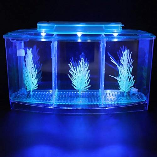 Akvárium, Asztali Átlátszó Tenyésztési akvárium, Mini Akril Kis Halak a LED Vízzel Változás Szelep a Betta(Kék)