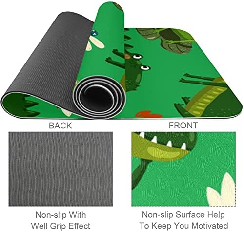 Zöld Krokodil Béka Bagoly Lotus Extra Vastag Yoga Mat - Környezetbarát Csúszásmentes Gyakorlat & Fitness Szőnyeg Edzés Alátét