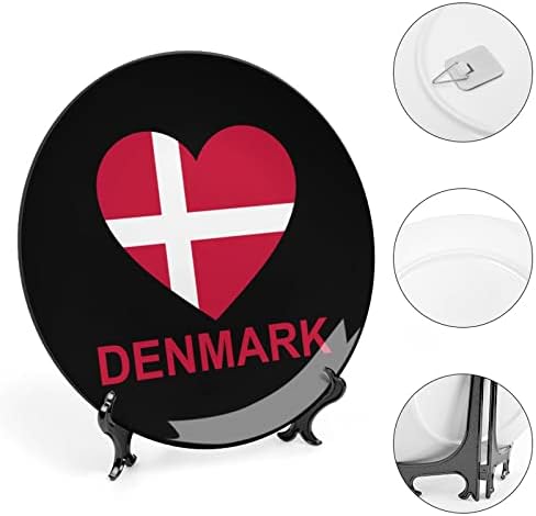 A szerelem Dánia porcelán Díszítő Tányér, Kerámia lapok Kézműves Display Állvány Home Office Fali Dekoráció