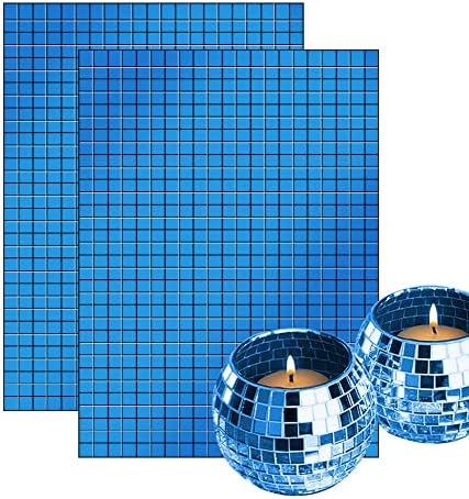 1600pcsMirrors Öntapadó Kék Tükör Mozaik Csempe Matricát a Jármű Négyzetméter Üveg Csempe , 5mm által 5mm