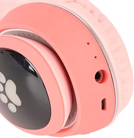 Macska Fülét Gaming Headset, Bluetooth Támogatást Kis Memória Kártya Linein Mód Gaming Fejhallgató LED Mikrofon Rózsaszín, Aranyos Fejhallgató