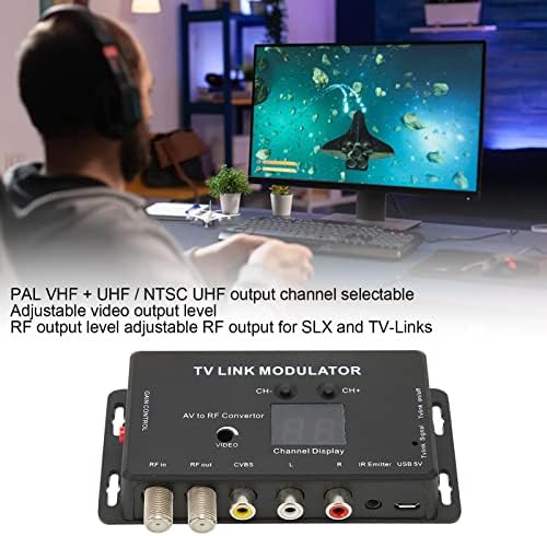 A TV Link Modulátor, Mini AV RF-UHF Modulátor Támogatás PAL NTSC Állítható Kimeneti Nyereség Elektronikus UHF Haza Átalakító,