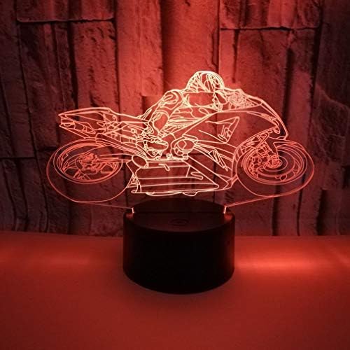 Jinnwell 3D Motoros Autó Éjszakai Fény Lámpa Illúzió 7 Szín Megváltoztatása Érintse meg a Kapcsoló Táblázat Asztal Dekoráció