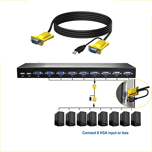 KVM USB-Kábel 10FT Csatlakoztassa a KVM VGA Kapcsolók, 2 az 1-ben VGA KVM USB-Billentyűzet/Egér Kábel Monitor, Kábelek 801UKL