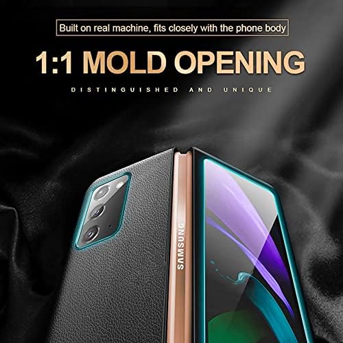 Valódi Bőr Telefon tok Galaxy Z Hajtás 3 5G, nagy teherbírású Ütésálló, Valódi Bőr + Kemény PC Shell Ultra Vékony, Karcsú, Tartós
