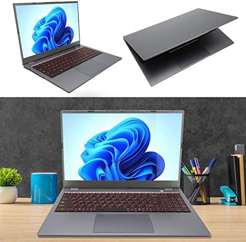 CHICIRIS Hivatal Laptop, 15.6 Inch Hat Core CPU Üzleti Laptop, Kamera Tanulmány (8+256G US Plug)