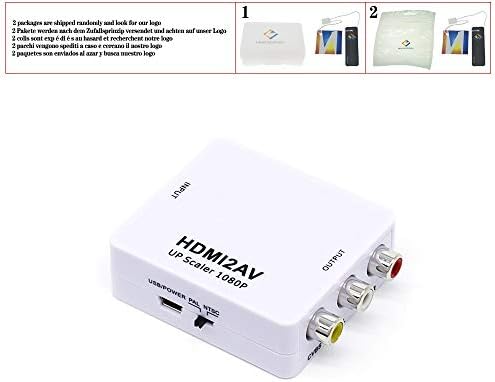 HDMI AV Scaler Adapter HD Video Converter Box HDMI-RCA AV/CVSB L/R Videót 1080P HDMI2AV Támogatja a NTSC, PAL,1m RCA Kábel,HDMI2AV