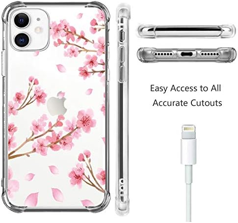 HEYORUN cseresznyevirág Esetben Alkalmas iPhone 11 2019-es Évre, Rózsaszín Virág, a Lányokat, asszonyokat, Tiszta, Virágos hátlap, Sakura