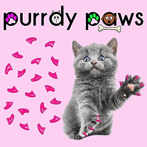 Purrdy Paws 40 Csomag, Puha Köröm Sapka a Macska Karmai Rúzs Rózsaszín Cica
