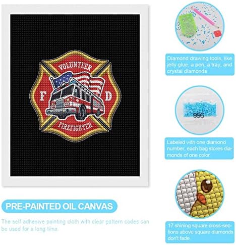 Tűzvédelmi Teherautó Gyémánt Festmény Kit Art Képek DIY Teljes Gyakorlat Otthoni Kiegészítők Felnőttek Ajándék Haza, Fali Dekor 16x20